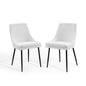 Viscount Upholstered Fabric Dining Chairs - Set of 2, Fabric, Metal Steel, Black White, 18533