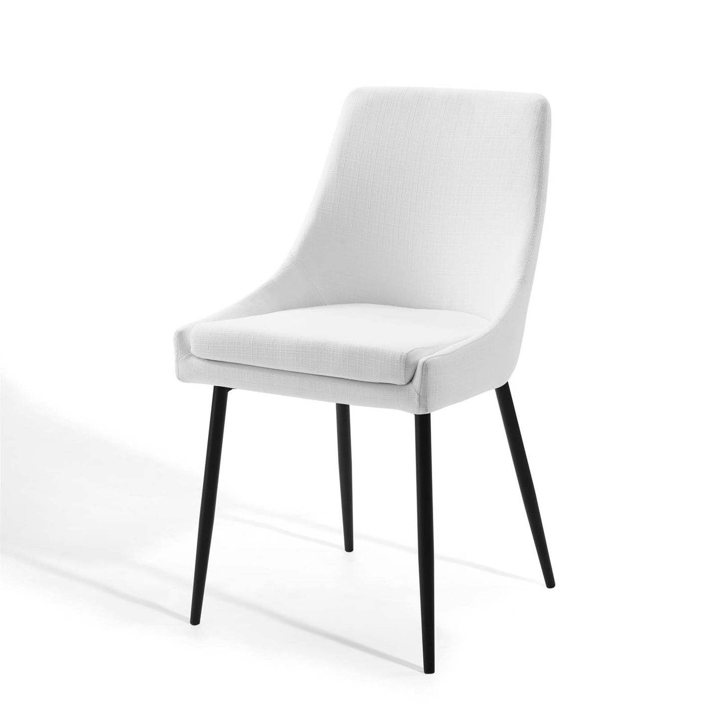 Viscount Upholstered Fabric Dining Chairs - Set of 2, Fabric, Metal Steel, Black White, 18533