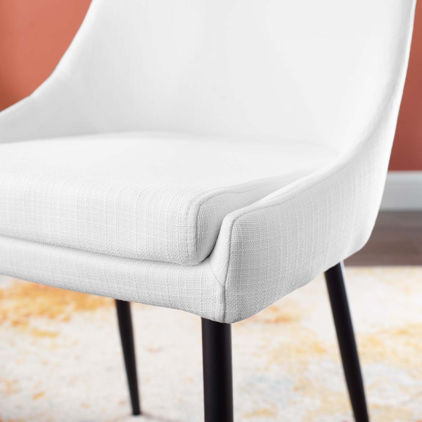 Viscount Upholstered Fabric Dining Chairs - Set of 2, Fabric, Metal Steel, Black White, 18533