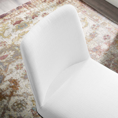 Amplify Sled Base Upholstered Fabric Dining Side Chair, Fabric, Metal Steel, Black White, 18540
