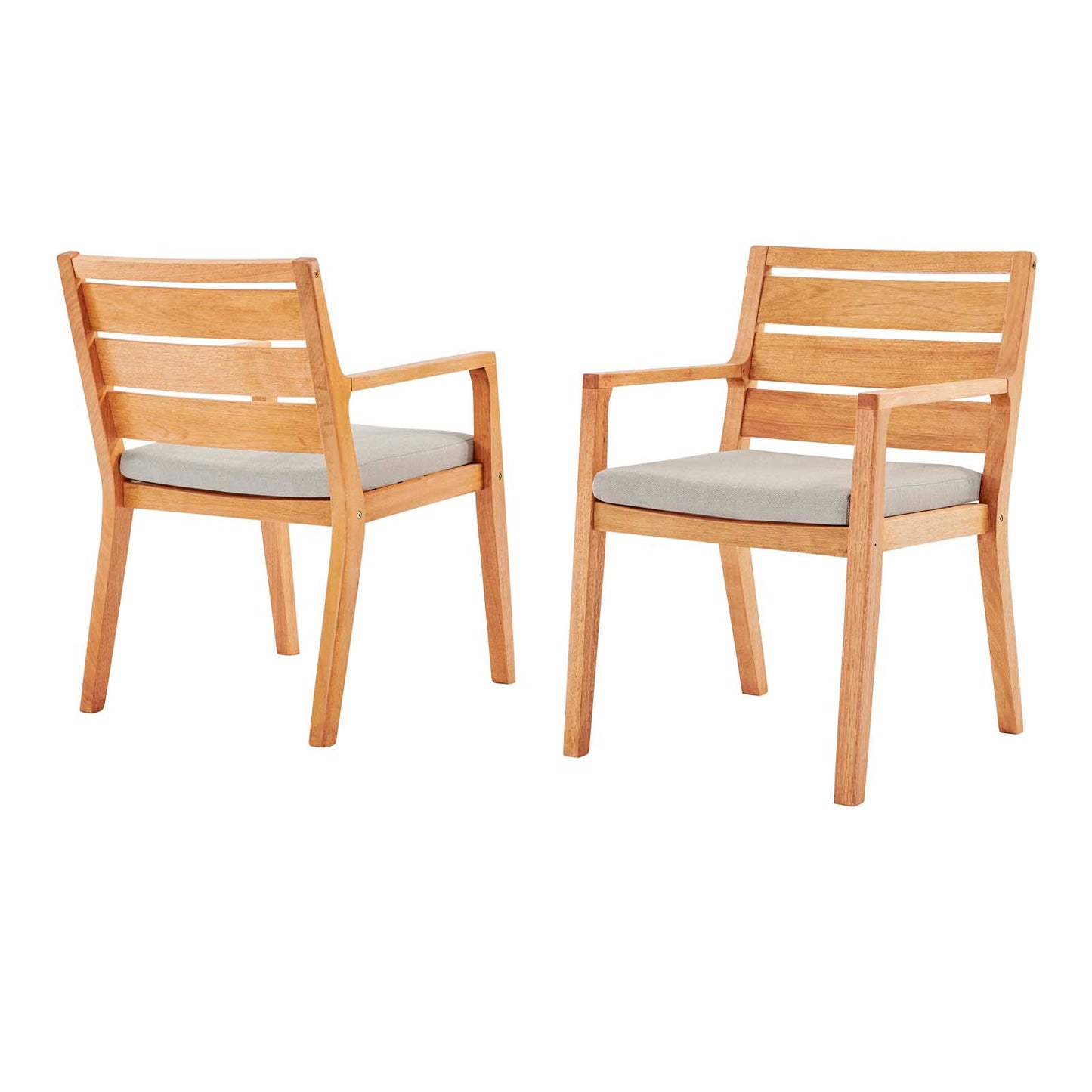Portsmouth Outdoor Patio Karri Wood Armchair Set of 2, Wood, Brown Natural Taupe Gray, 18548