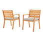 Portsmouth Outdoor Patio Karri Wood Armchair Set of 2, Wood, Brown Natural Taupe Gray, 18548