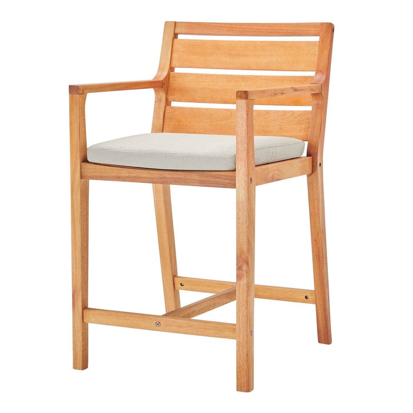 Portsmouth Outdoor Patio Karri Wood Bar Stool Set of 2, Wood, Brown Natural Taupe Gray, 18561