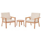 Vero 3 Piece Outdoor Patio Ash Wood Set, Wood, Brown Natural Beige, 18564