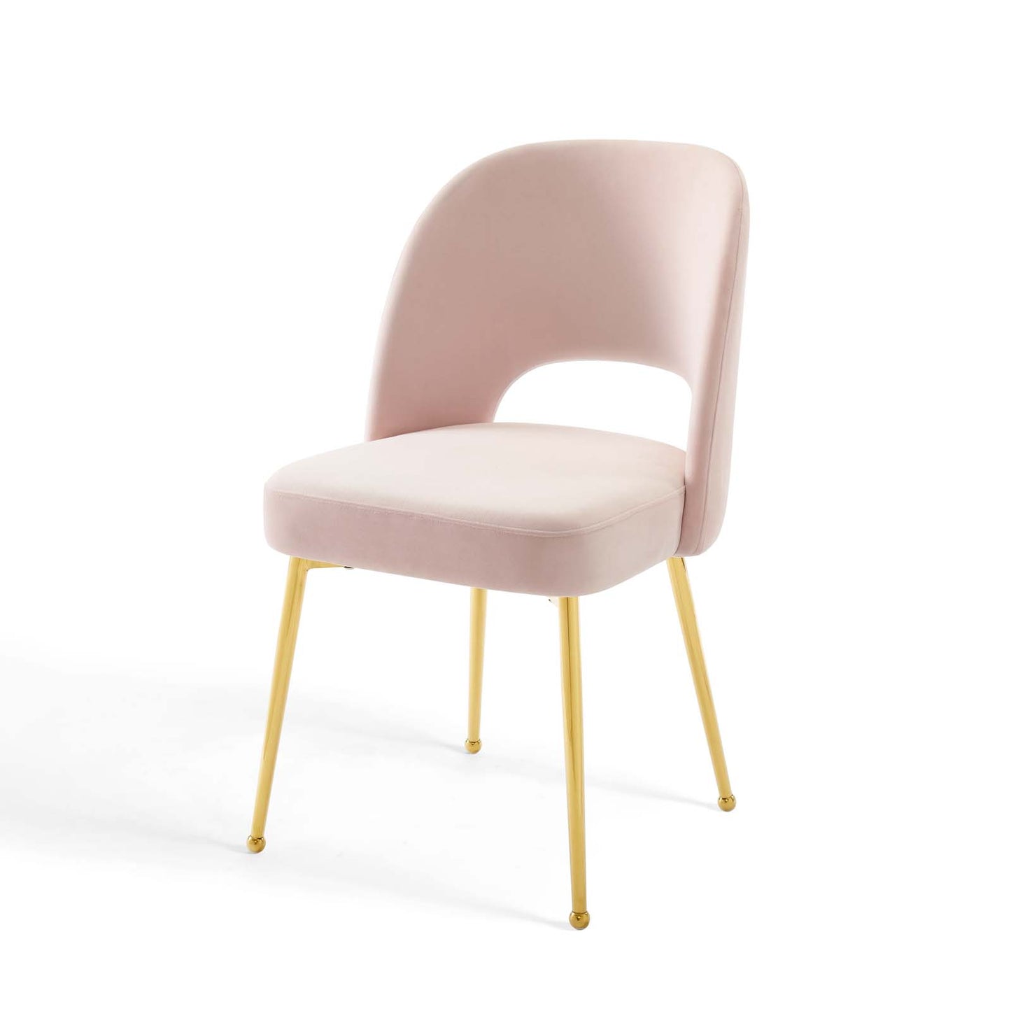Rouse Dining Room Side Chair, Velvet, Metal Steel, Pink, 18565