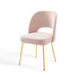Rouse Dining Room Side Chair, Velvet, Metal Steel, Pink, 18565