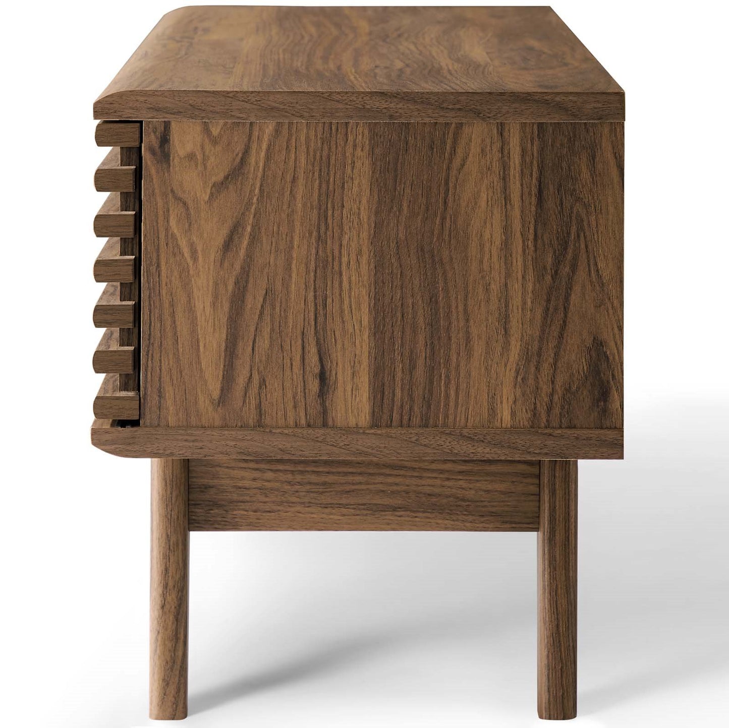 Render 46" Media Console TV Stand, Wood, Natural Walnut Brown, 18084
