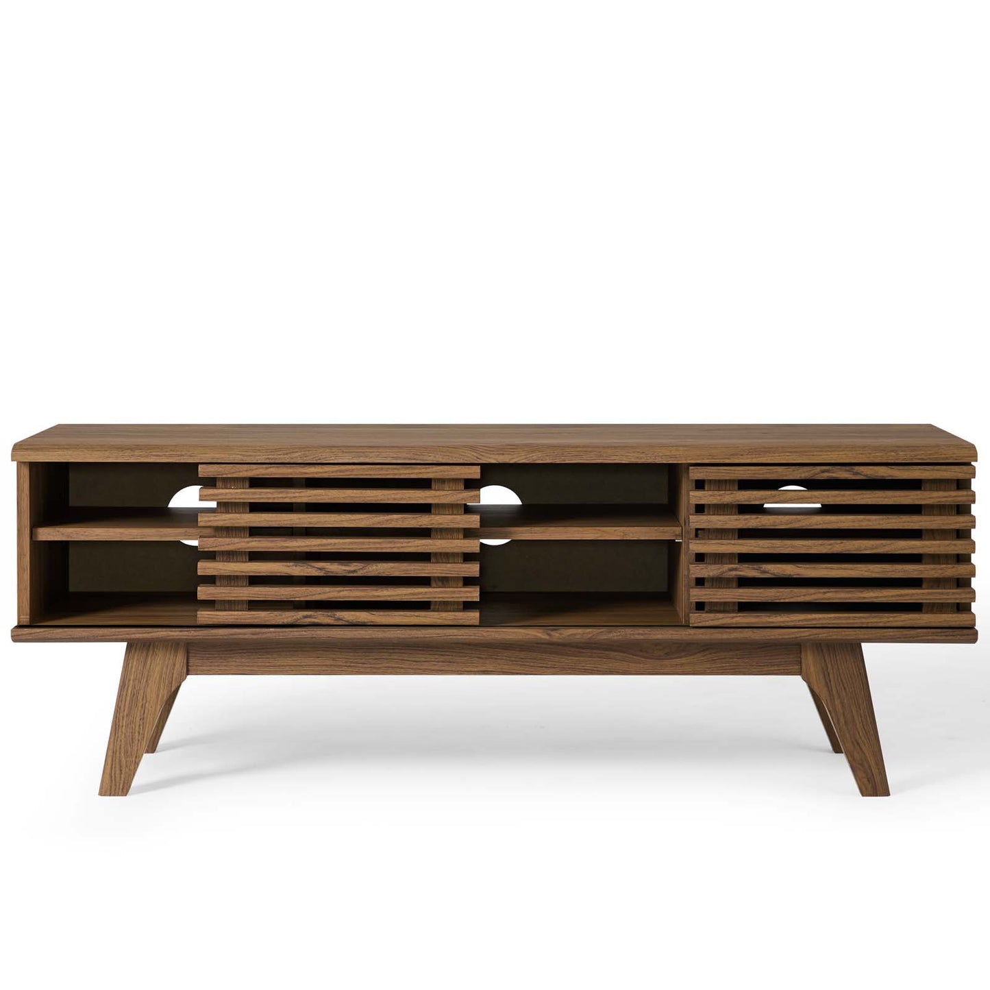 Render 46" Media Console TV Stand, Wood, Natural Walnut Brown, 18084