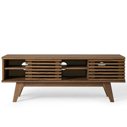 Render 46" Media Console TV Stand, Wood, Natural Walnut Brown, 18084