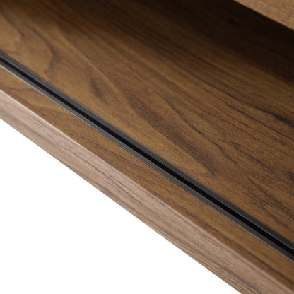 Render 46" Media Console TV Stand, Wood, Natural Walnut Brown, 18084