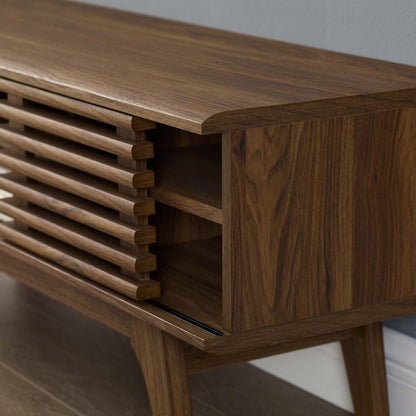 Render 46" Media Console TV Stand, Wood, Natural Walnut Brown, 18084