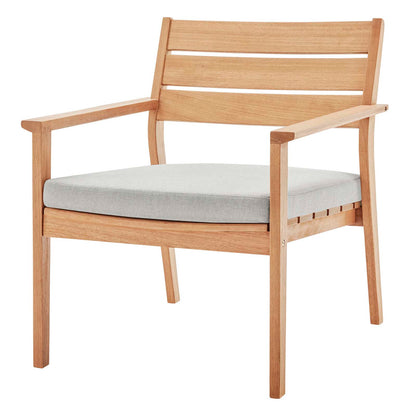 Breton 3 Piece Outdoor Patio Ash Wood Set, Wood, Brown Natural Taupe Gray, 18571