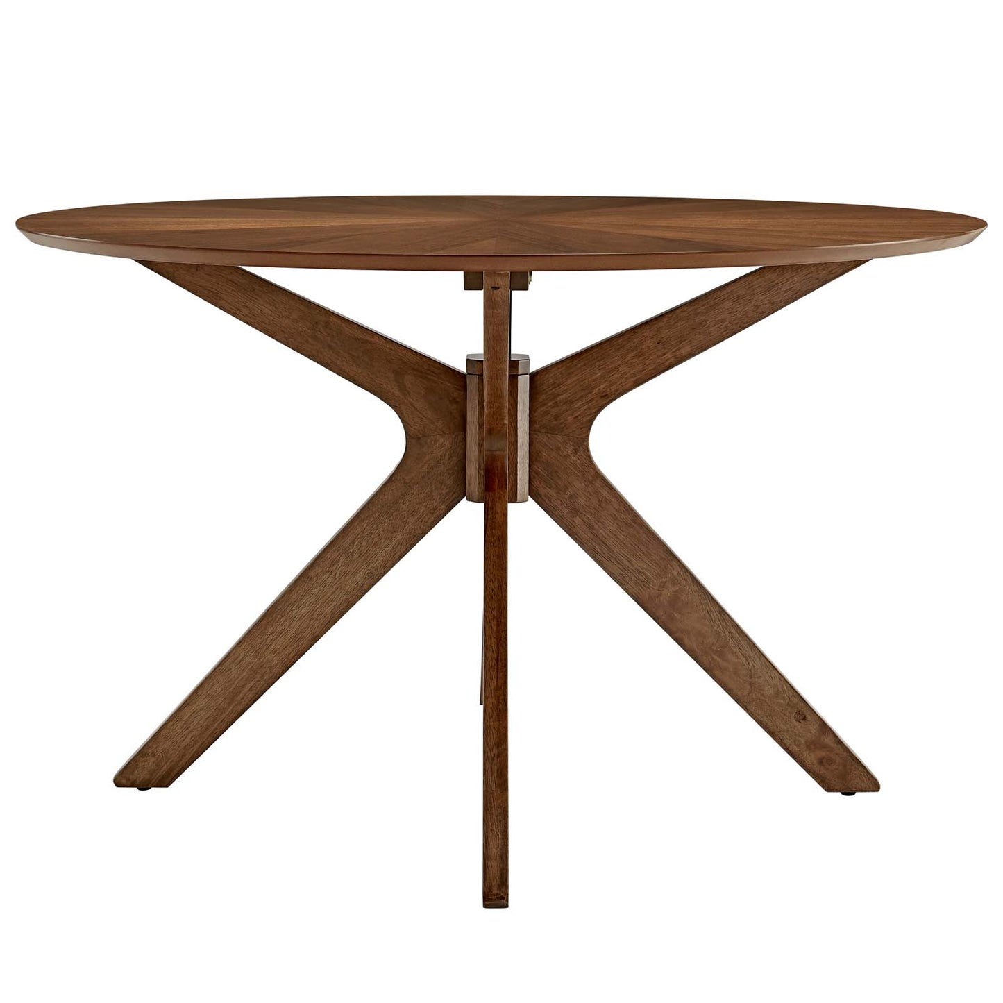Crossroads 47" Round Wood Dining Table, Wood, Brown Walnut, 18578