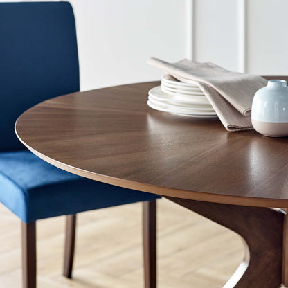 Crossroads 47" Round Wood Dining Table, Wood, Brown Walnut, 18578