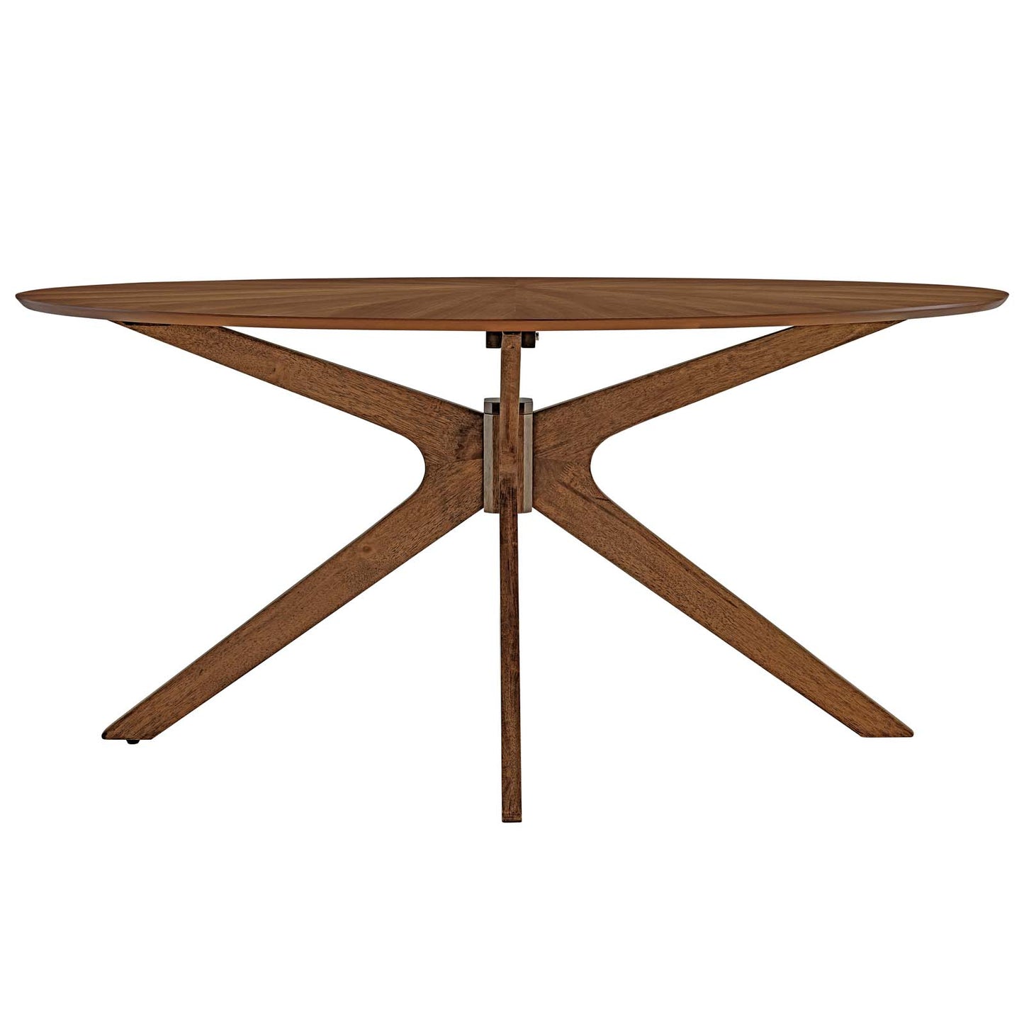 Crossroads 63" Oval Wood Dining Table, Wood, Brown Walnut, 18579