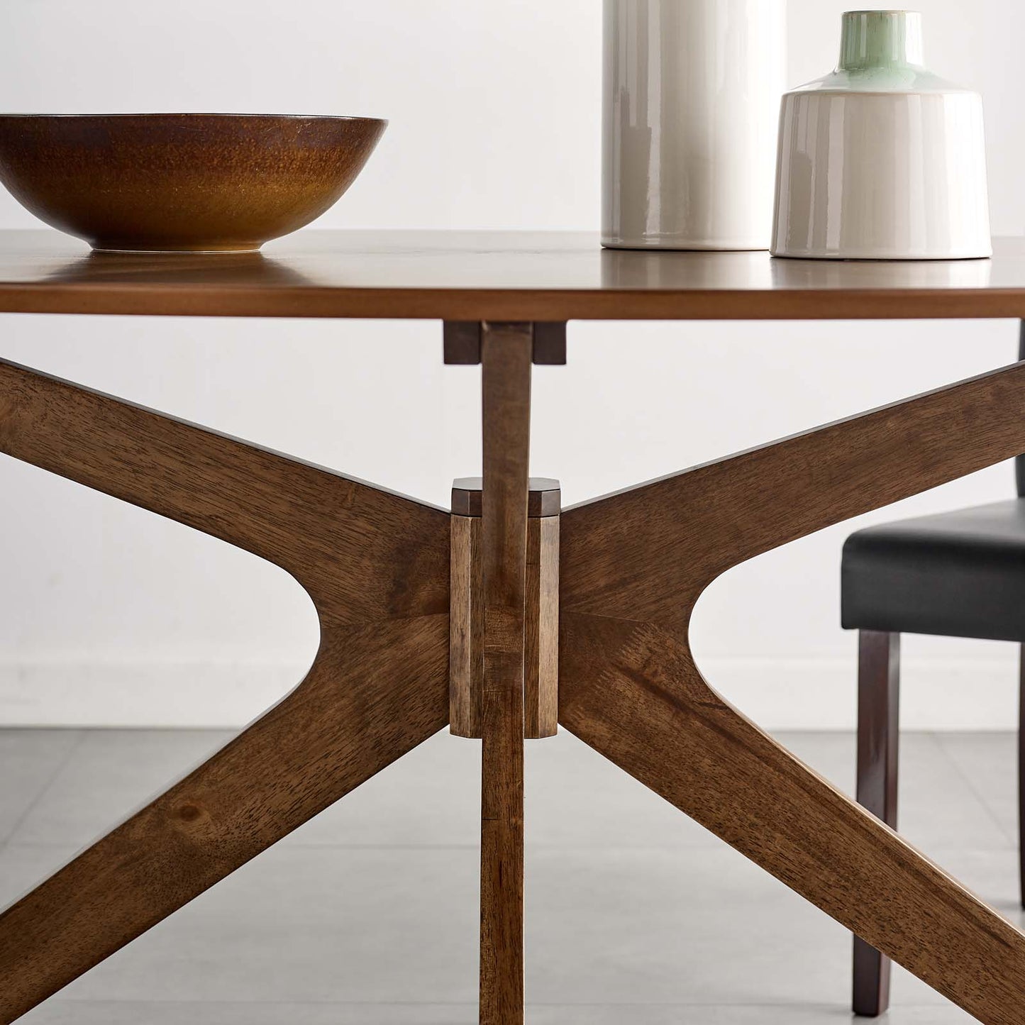 Crossroads 63" Oval Wood Dining Table, Wood, Brown Walnut, 18579