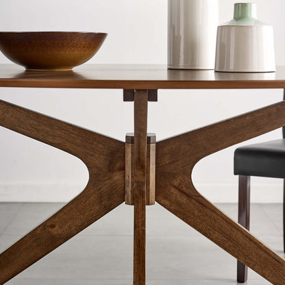 Crossroads 63" Oval Wood Dining Table, Wood, Brown Walnut, 18579