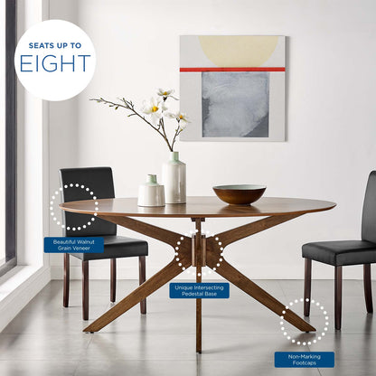 Crossroads 63" Oval Wood Dining Table, Wood, Brown Walnut, 18579