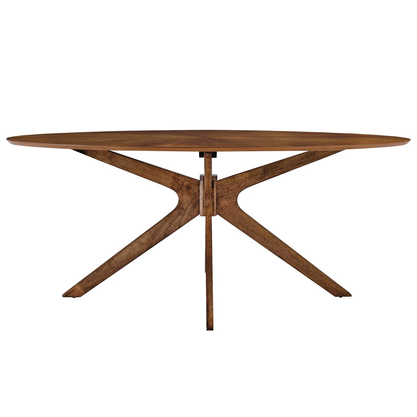 Crossroads 71" Oval Wood Dining Table, Wood, Brown Walnut, 18580