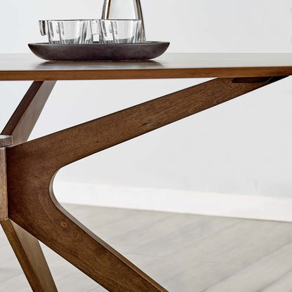 Crossroads 71" Oval Wood Dining Table, Wood, Brown Walnut, 18580