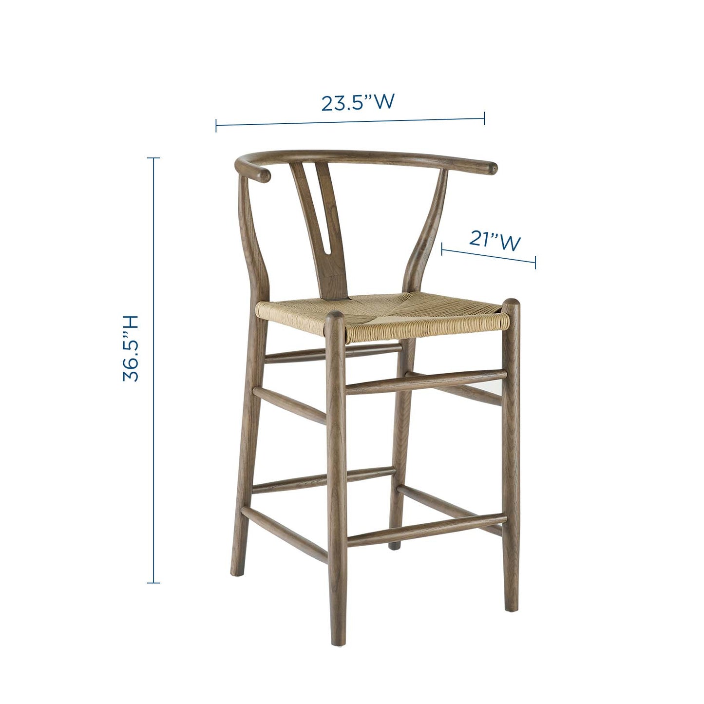 Amish Wood Counter Stool, Wood, Grey Gray, 18581