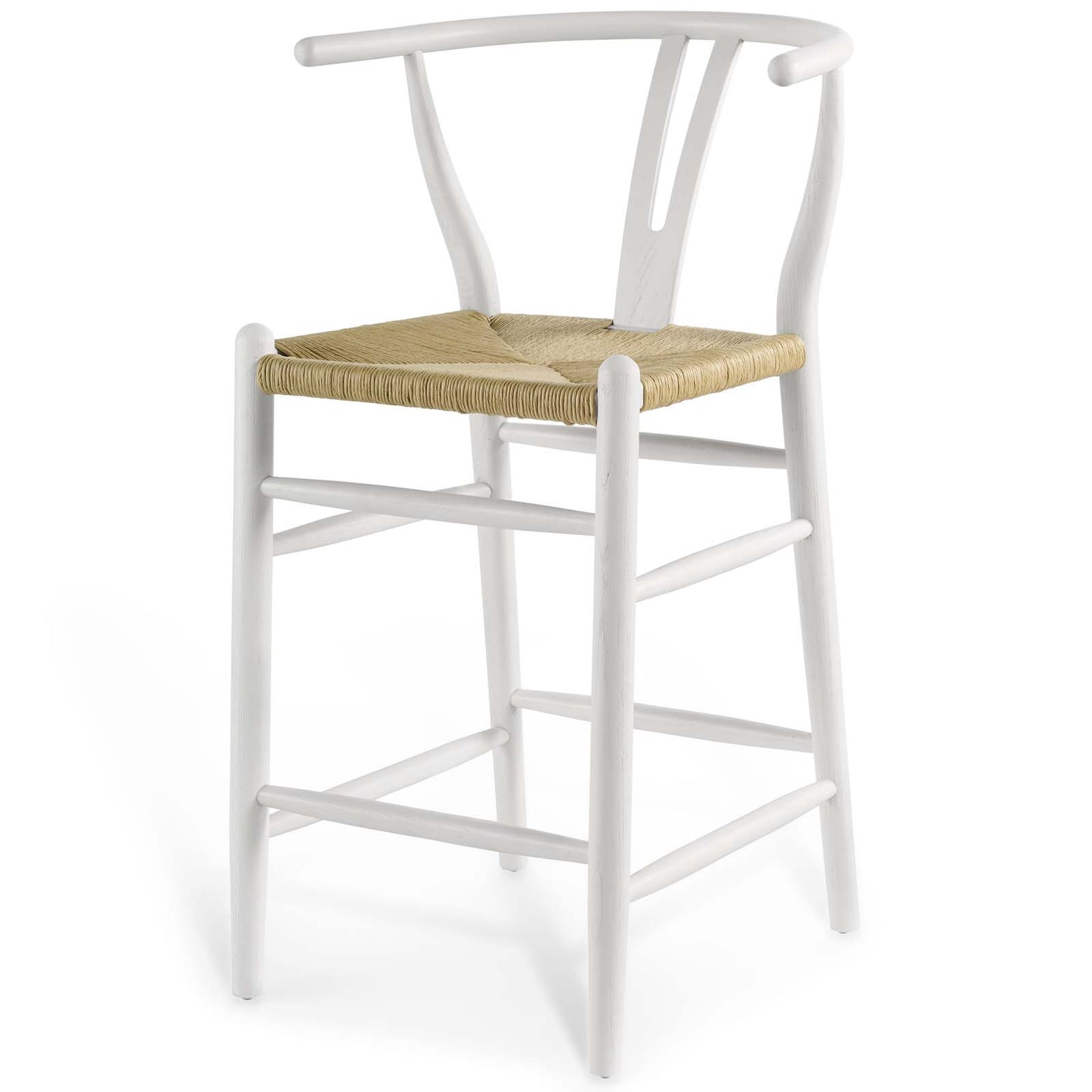 Amish Wood Counter Stool, Wood, White, 18582