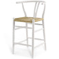 Amish Wood Counter Stool, Wood, White, 18582