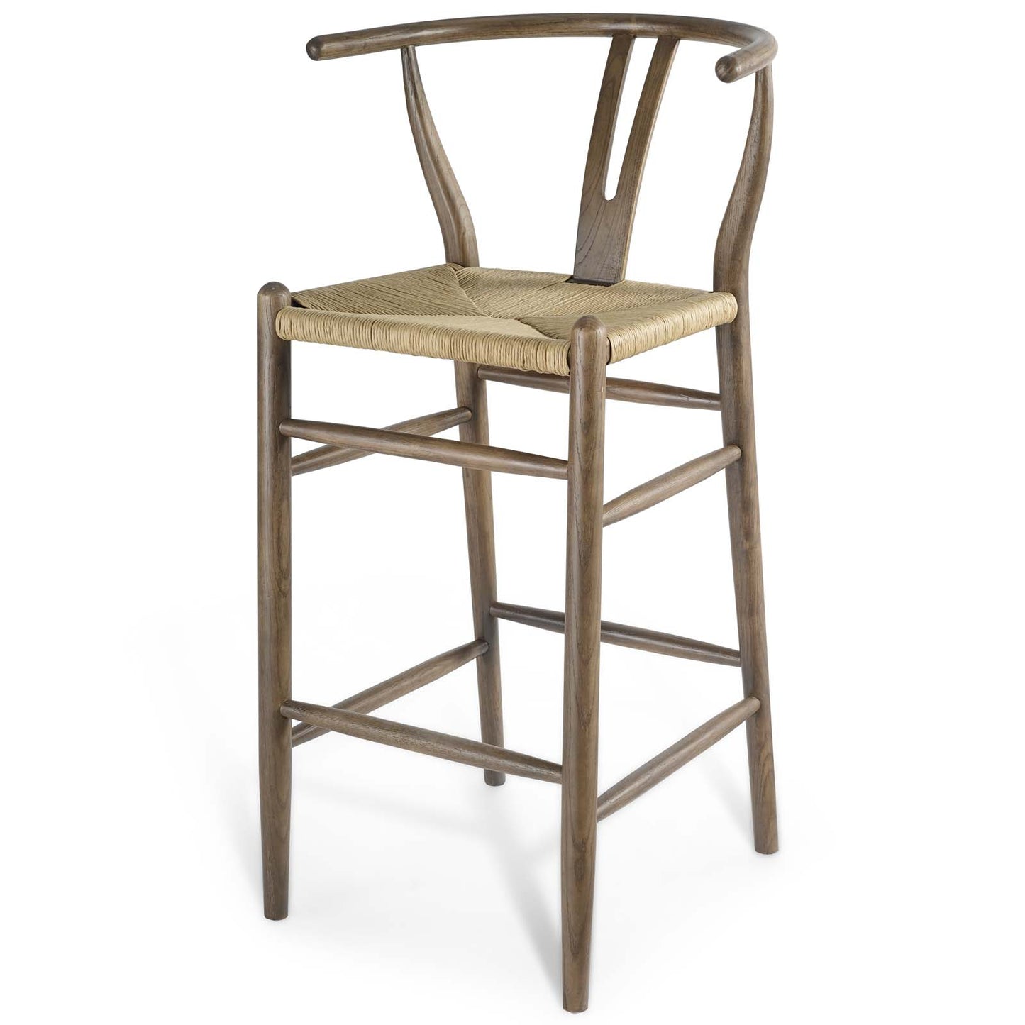 Amish Wood Bar Stool, Wood, Grey Gray, 18583