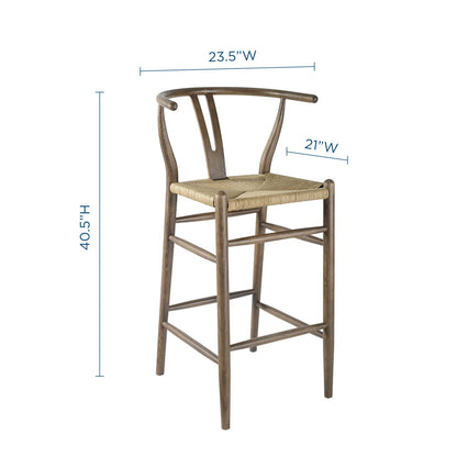 Amish Wood Bar Stool, Wood, Grey Gray, 18583