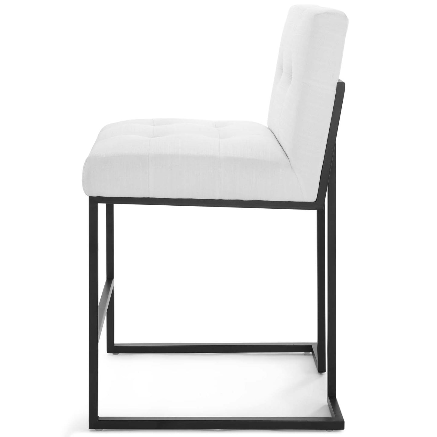 Privy Black Stainless Steel Upholstered Fabric Counter Stool, Fabric, Metal Steel, Black White, 18596