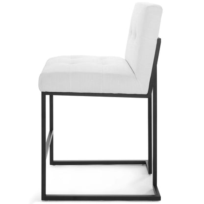 Privy Black Stainless Steel Upholstered Fabric Counter Stool, Fabric, Metal Steel, Black White, 18596