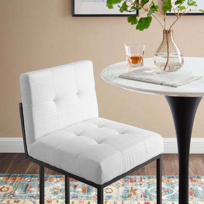 Privy Black Stainless Steel Upholstered Fabric Counter Stool, Fabric, Metal Steel, Black White, 18596