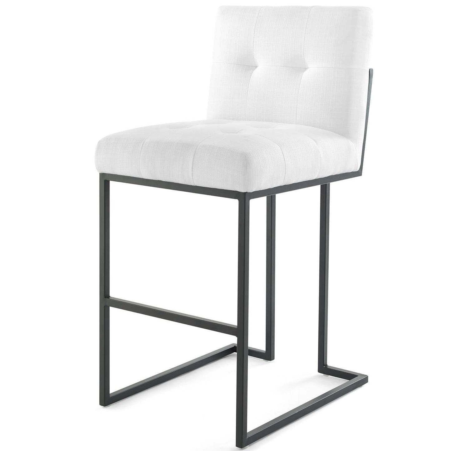 Privy Black Stainless Steel Upholstered Fabric Bar Stool, Fabric, Metal Steel, Black White, 18608