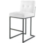 Privy Black Stainless Steel Upholstered Fabric Bar Stool, Fabric, Metal Steel, Black White, 18608