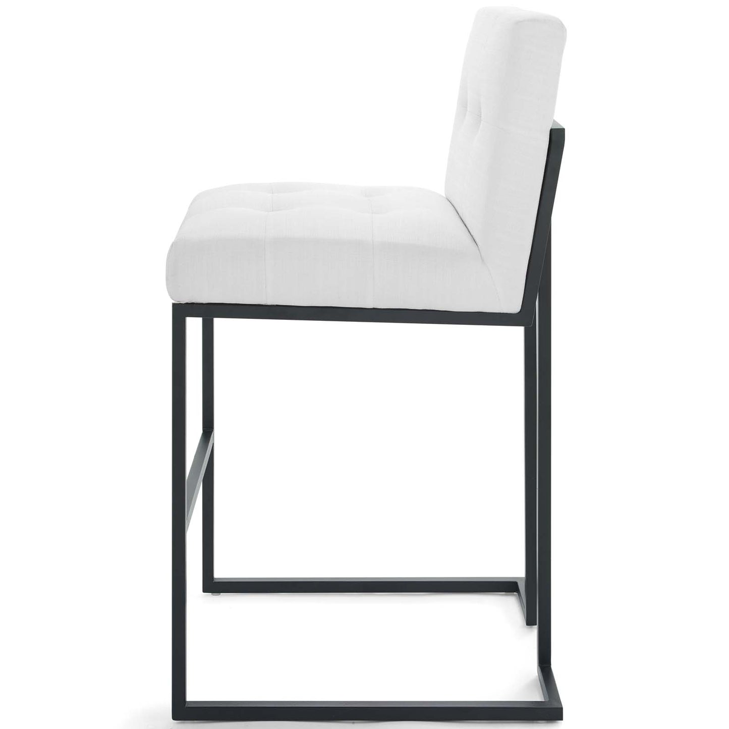 Privy Black Stainless Steel Upholstered Fabric Bar Stool, Fabric, Metal Steel, Black White, 18608