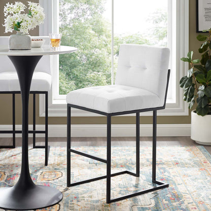 Privy Black Stainless Steel Upholstered Fabric Bar Stool, Fabric, Metal Steel, Black White, 18608