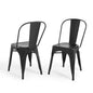 Promenade Bistro Dining Side Chair Set of 2, Metal Steel, Black, 18609