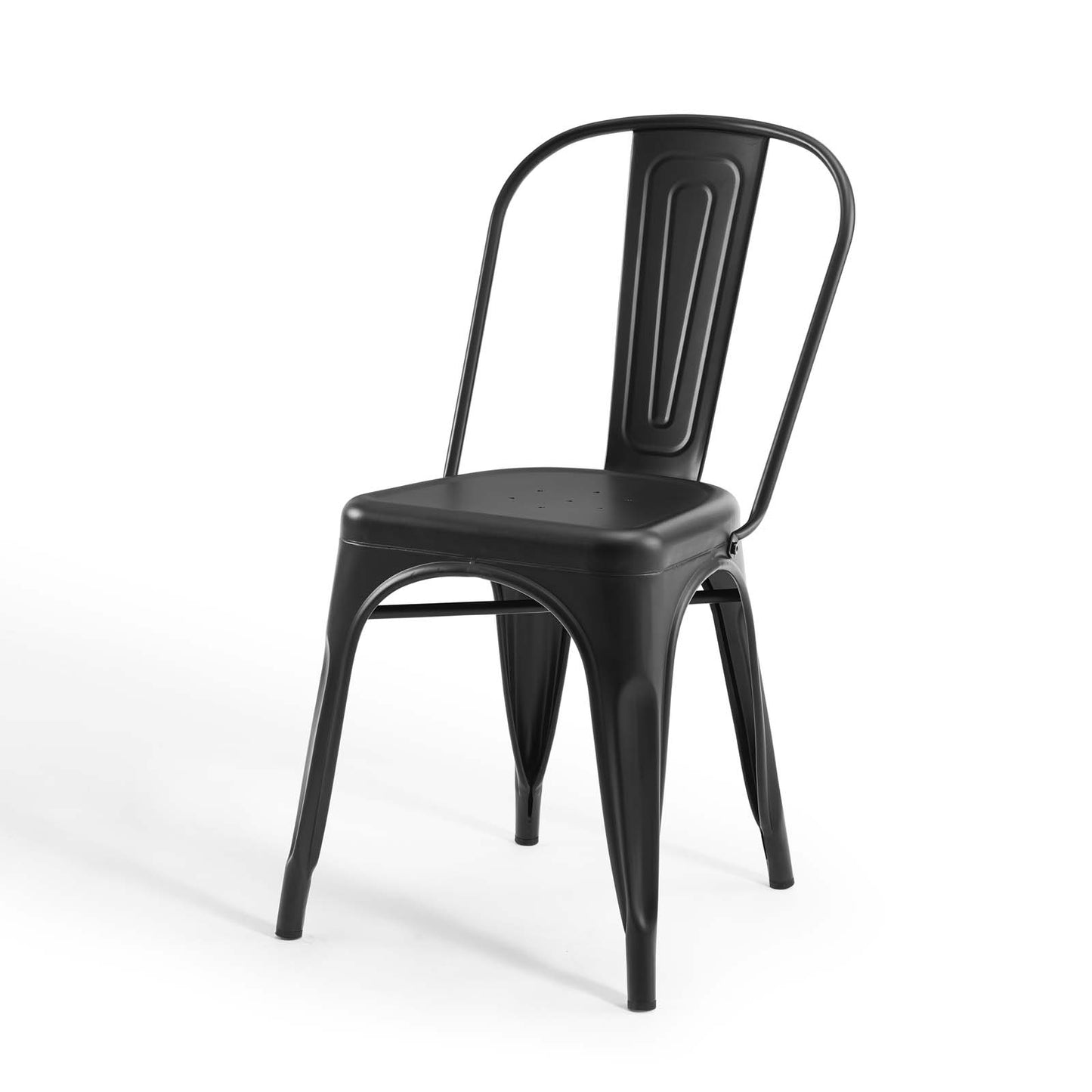 Promenade Bistro Dining Side Chair Set of 2, Metal Steel, Black, 18609