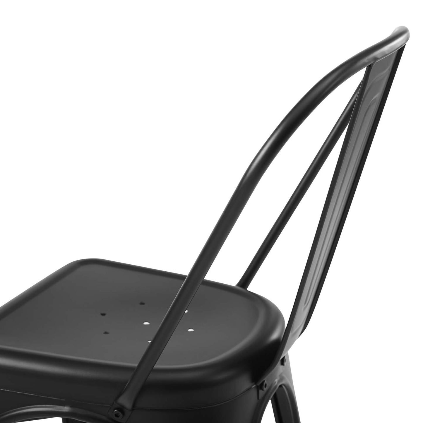 Promenade Bistro Dining Side Chair Set of 2, Metal Steel, Black, 18609