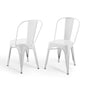 Promenade Bistro Dining Side Chair Set of 2, Metal Steel, White, 18613