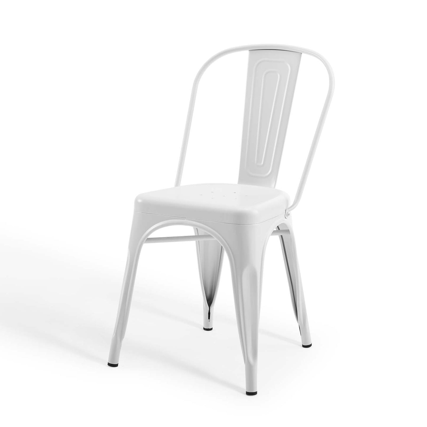 Promenade Bistro Dining Side Chair Set of 2, Metal Steel, White, 18613