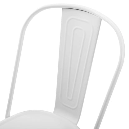 Promenade Bistro Dining Side Chair Set of 2, Metal Steel, White, 18613