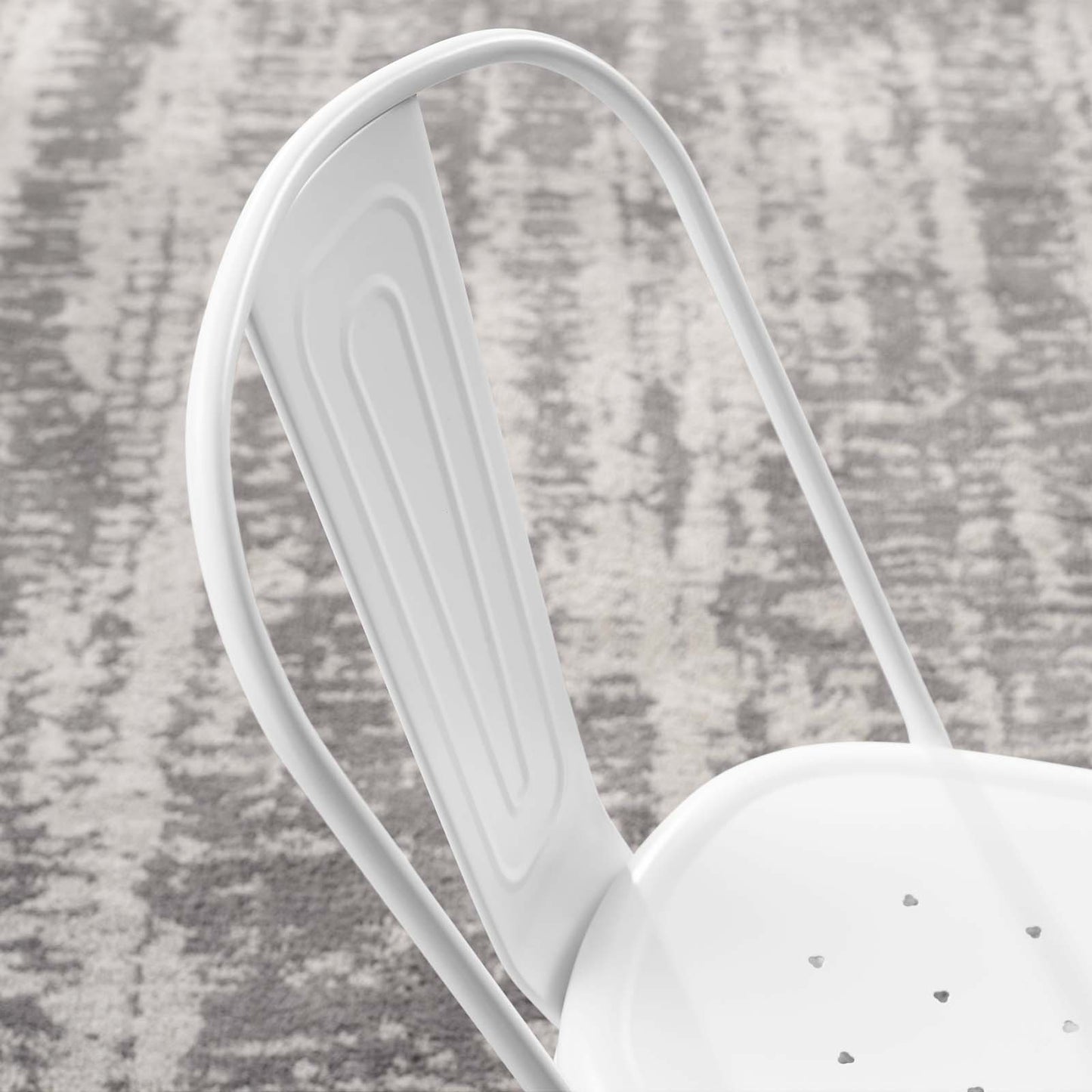 Promenade Bistro Dining Side Chair Set of 2, Metal Steel, White, 18613