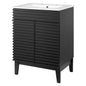Render Bathroom Vanity, Wood, Black White, 18614