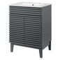 Render Bathroom Vanity, Wood, Grey Gray White, 18615