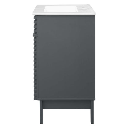 Render Bathroom Vanity, Wood, Grey Gray White, 18615