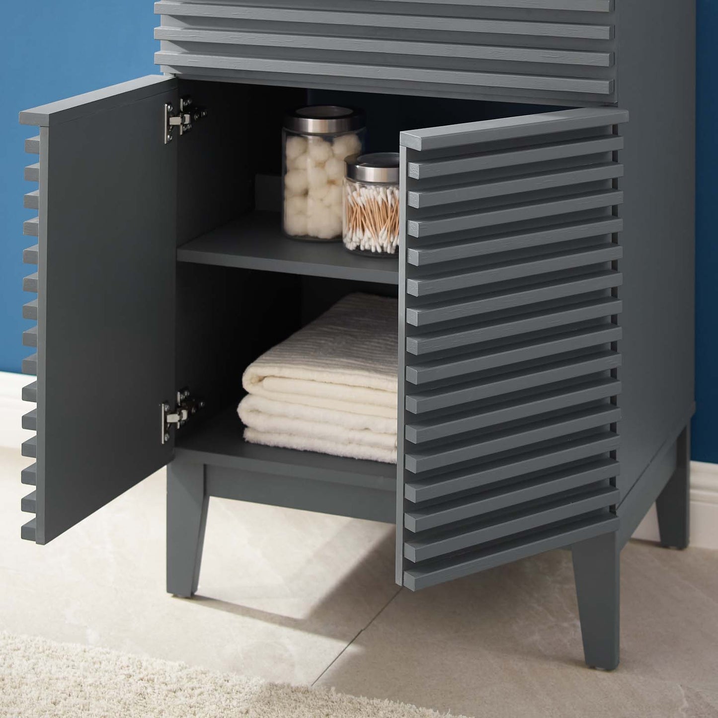 Render Bathroom Vanity, Wood, Grey Gray White, 18615