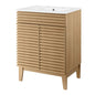 Render Bathroom Vanity, Wood, Brown Oak White, 18616