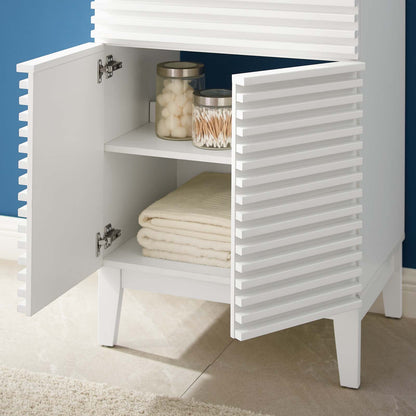 Render Bathroom Vanity, Wood, White, 18618