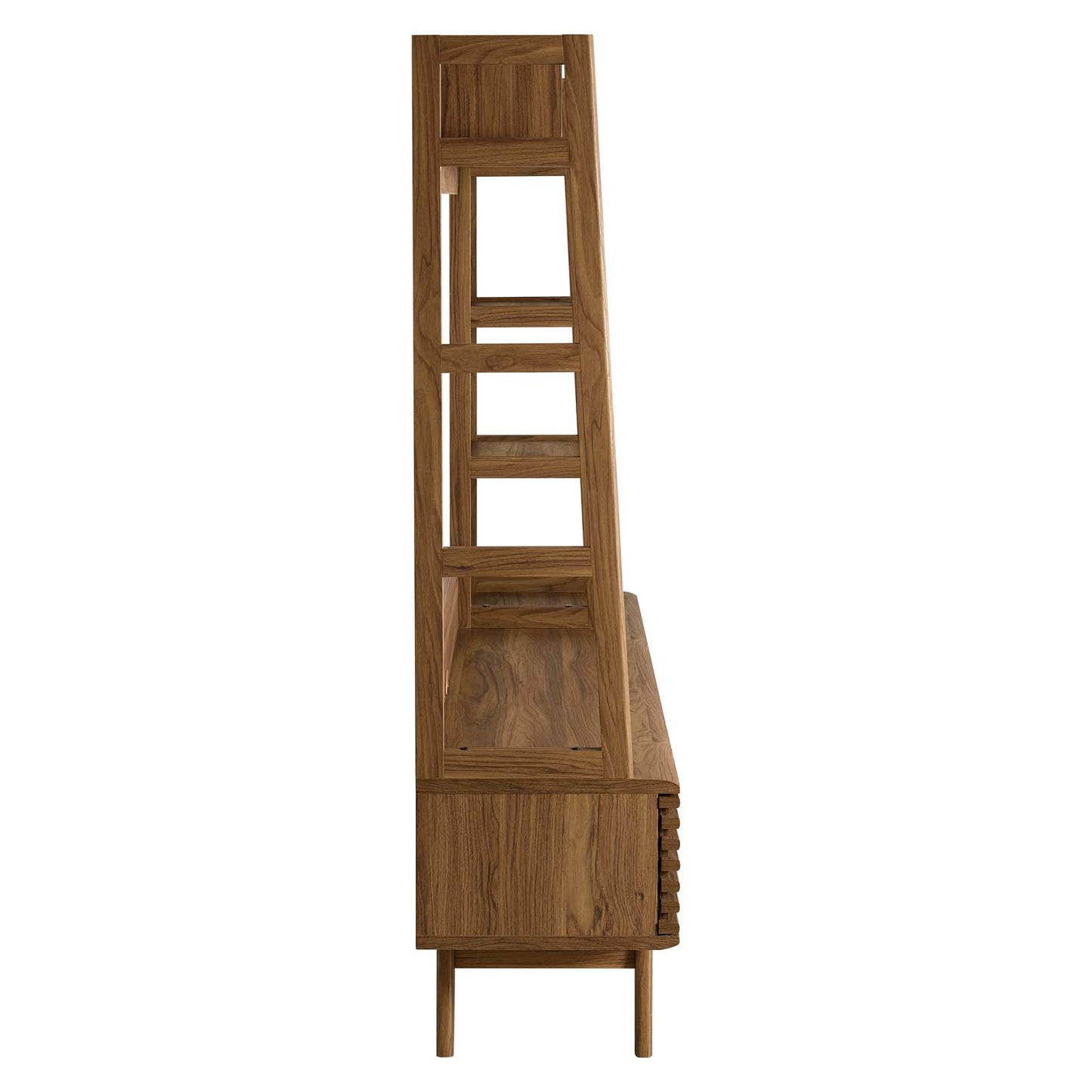 Render TV Stand Entertainment Center, Wood, Brown Walnut, 18621